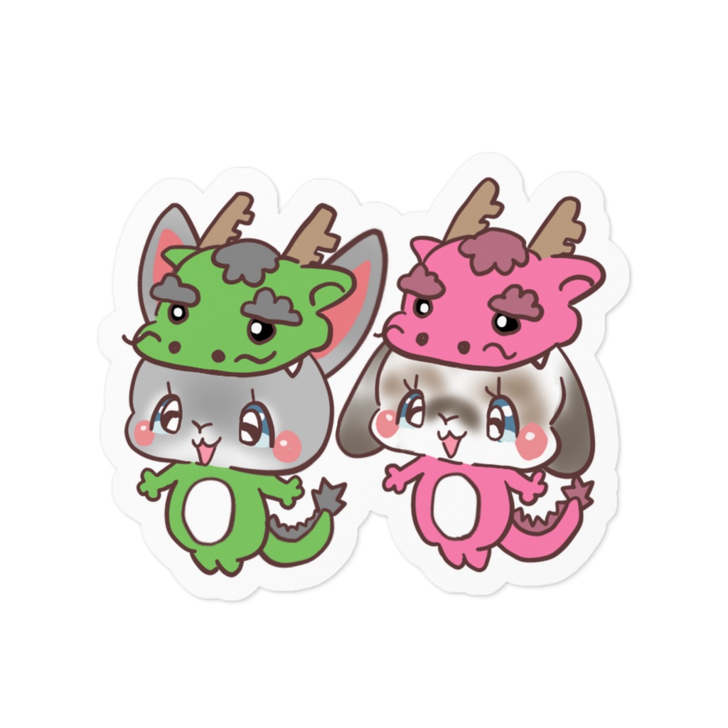 うさぎお正月ステッカー