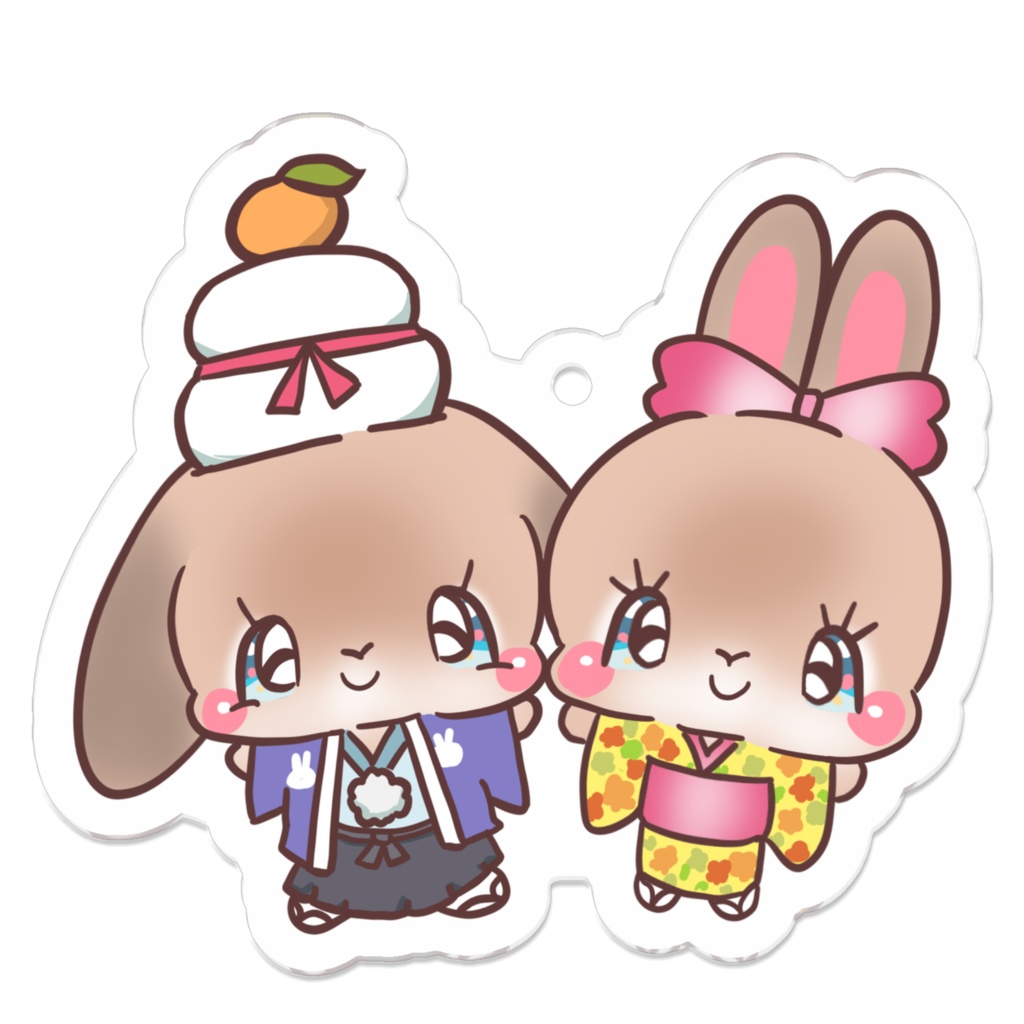 うさぎお正月キーホルダー3