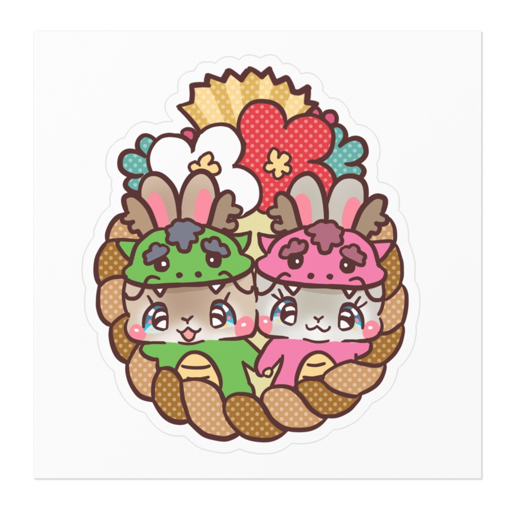 うさぎお正月ステッカー7