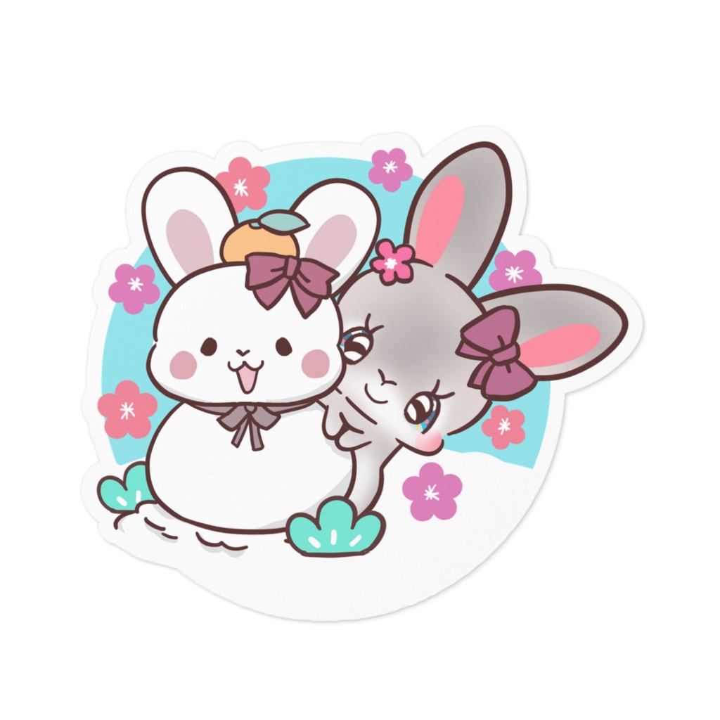 うさぎお正月ステッカー8