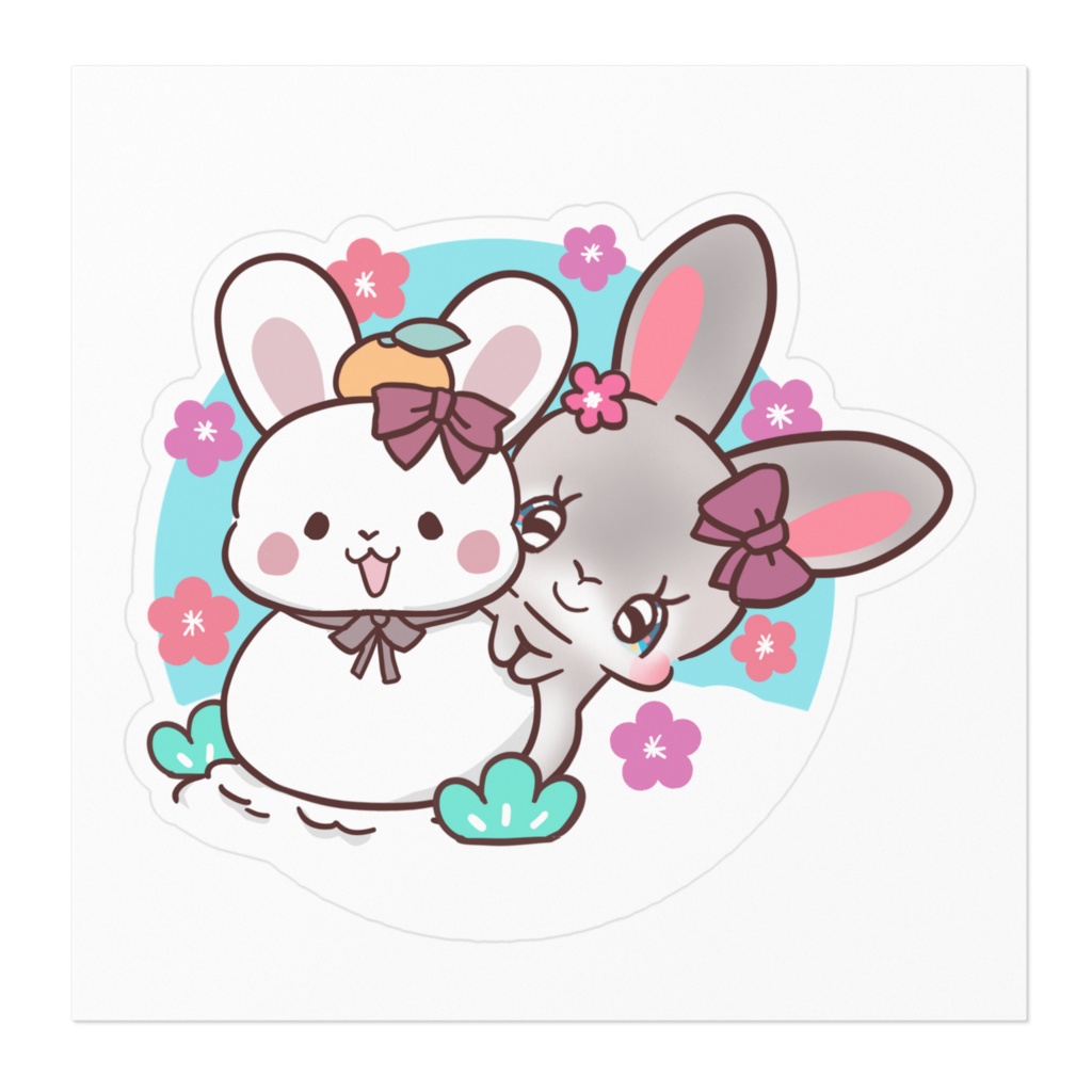 うさぎお正月ステッカー8