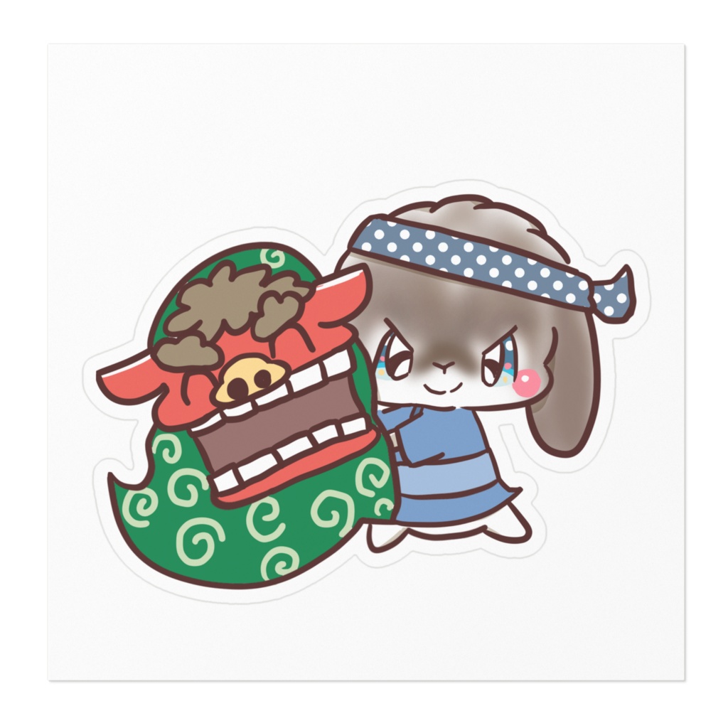 うさぎお正月ステッカー12