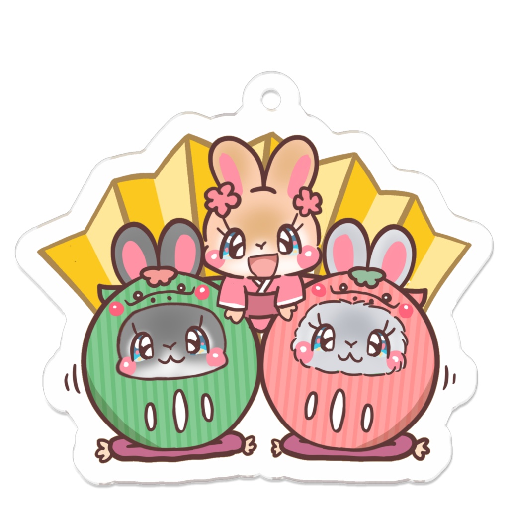 うさぎお正月キーホルダー13