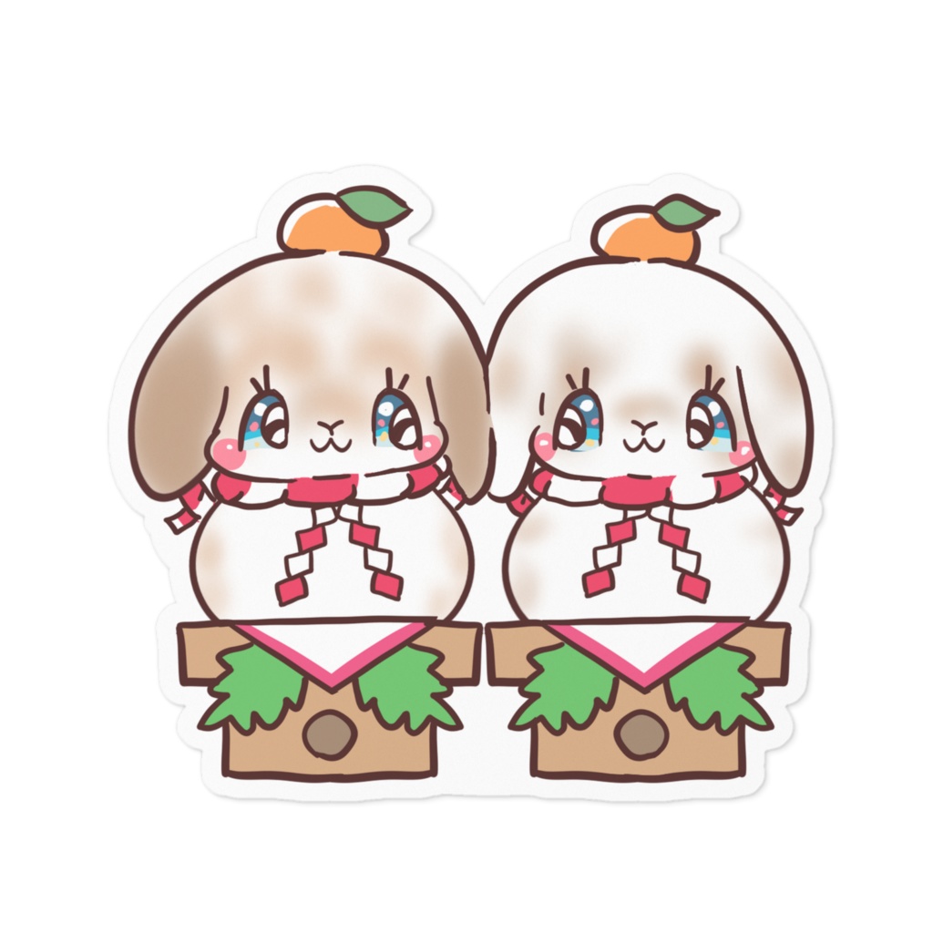うさぎお正月ステッカー14