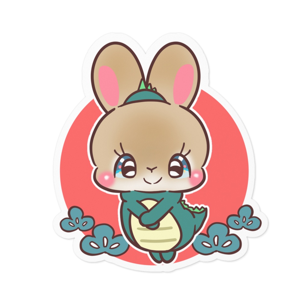 お正月うさぎステッカー23