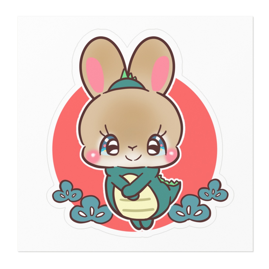 お正月うさぎステッカー23