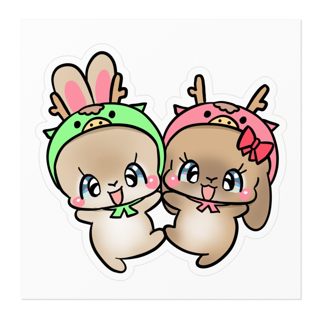 お正月うさぎステッカー28