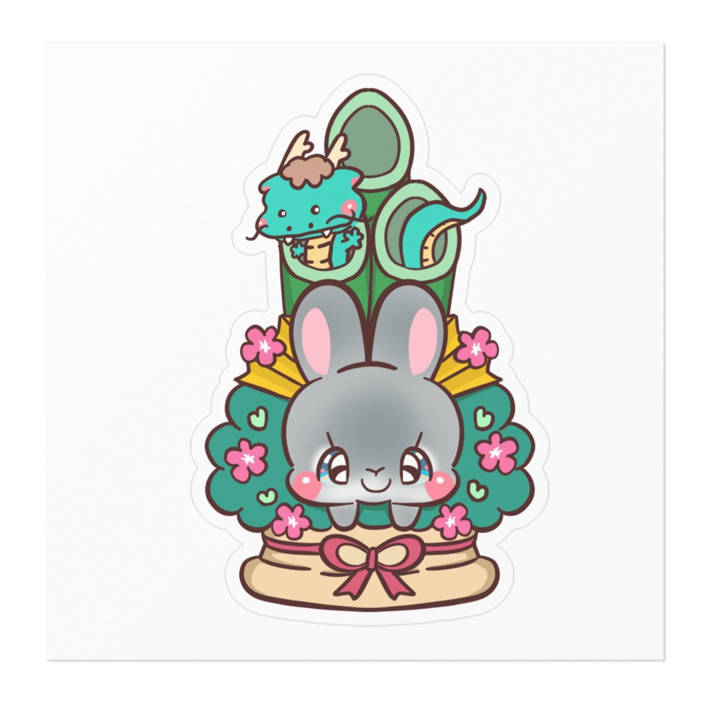 お正月うさぎステッカー39