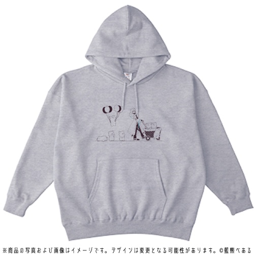 藍熊とべあふれのビッグシルエットパーカー