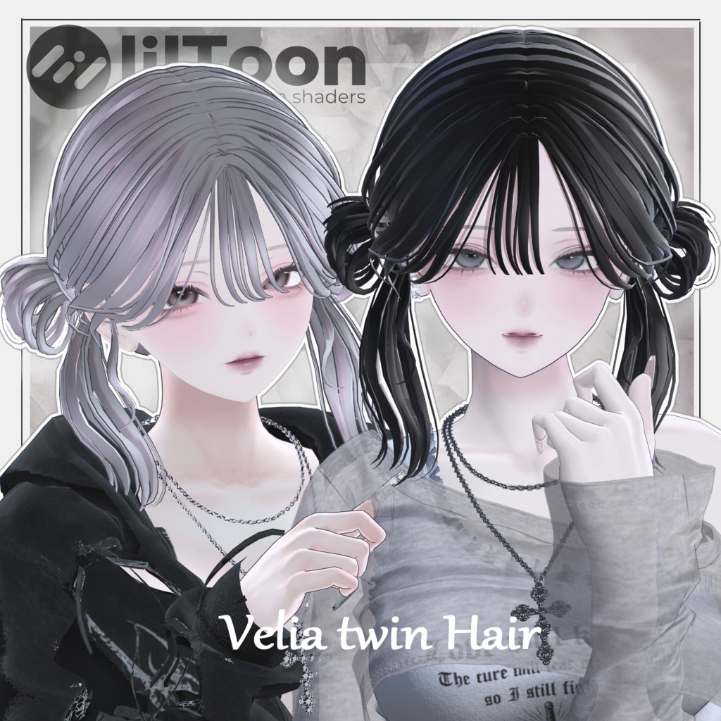 【12アバター対応】Velia twin Hair