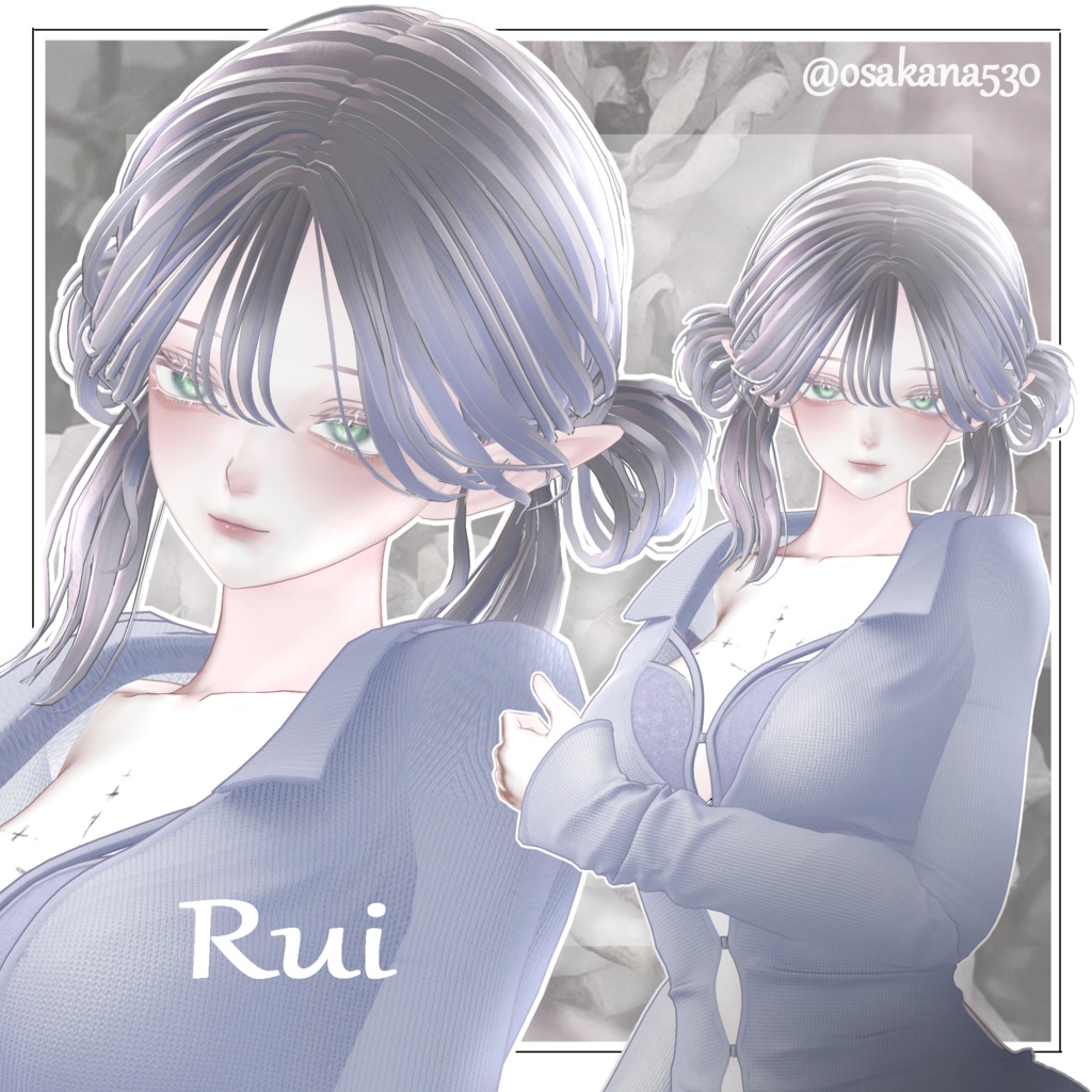 【12アバター対応】Velia twin Hair