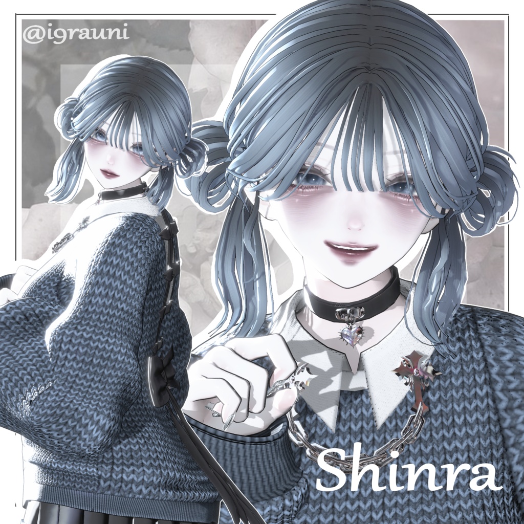 【12アバター対応】Velia twin Hair