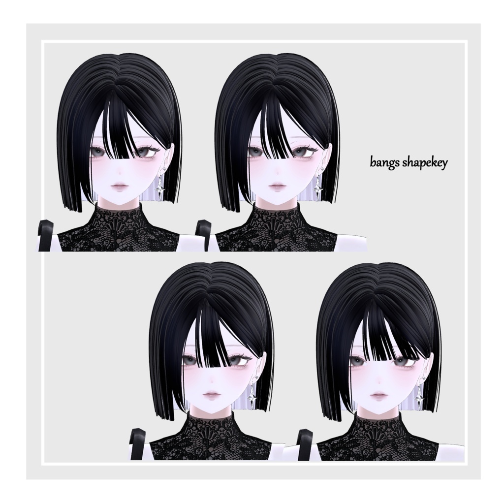 ♡SALE♡【11アバター対応】切りっぱなしぱっつんボブヘア