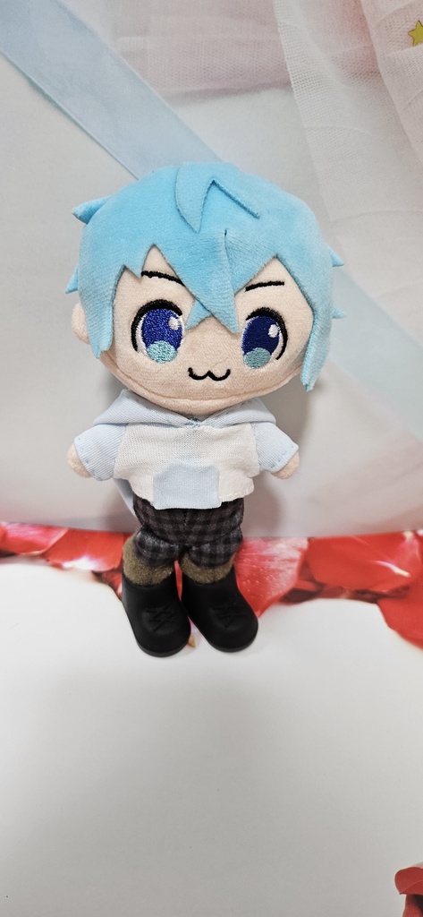 ブロックパーカー　青(水色)