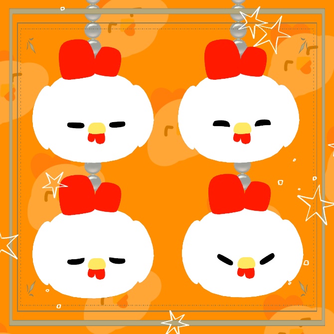 【無料】【VRChat】まるっこいね!にわとりちゃんイヤリング