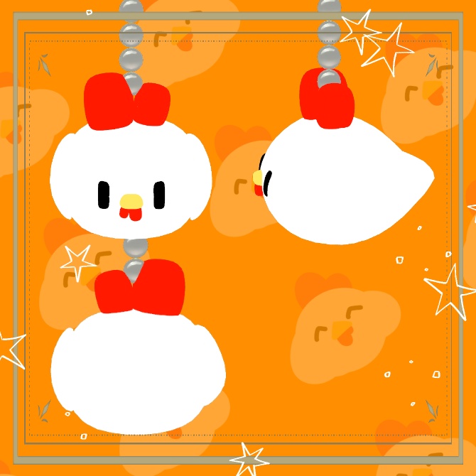 【無料】【VRChat】まるっこいね!にわとりちゃんイヤリング