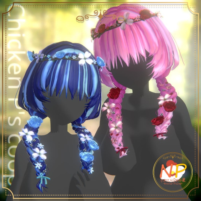 🎉半額セール🎉🌸NP_flower braid_hair🌸【22アバター対応】