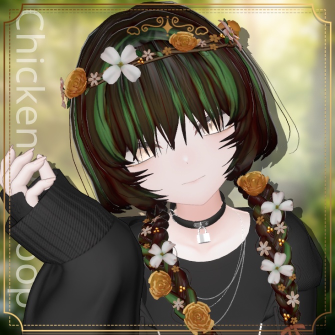🎉半額セール🎉🌸NP_flower braid_hair🌸【22アバター対応】