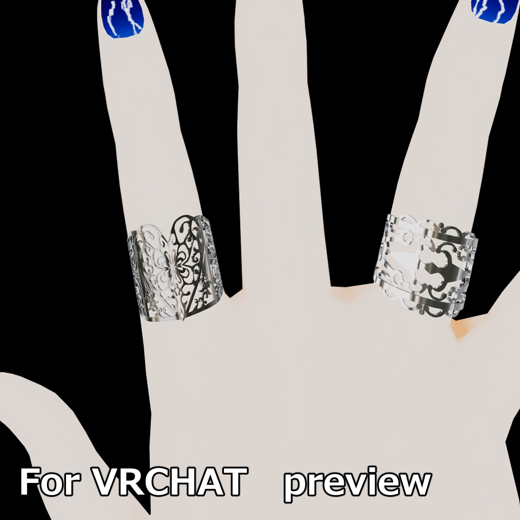 【VRC想定】Silver&heartring