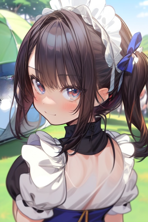 キャンプに付き添い、メイドさん