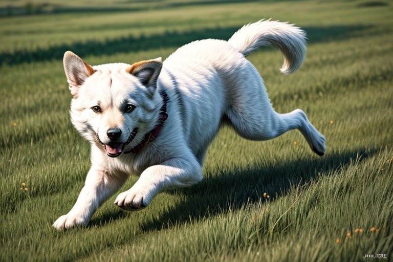 ご主人に嬉しそうに駆け寄って来るワンちゃん