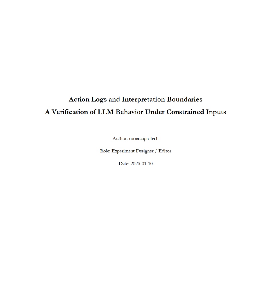 Action Logs and Interpretation Boundaries -A Log-Based Examination of LLM Interpretation Drift-