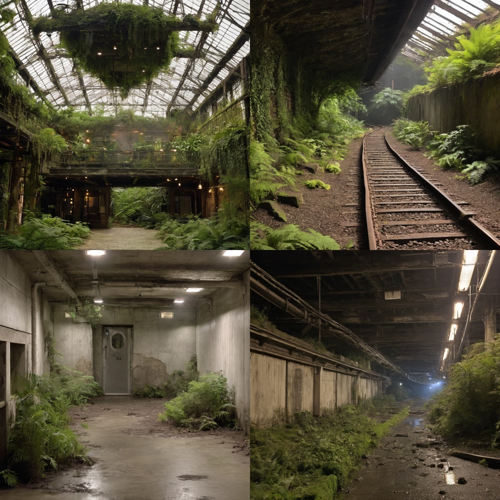 朽ちた都市インフラ背景素材集 | Overgrown Infrastructure Background Pack