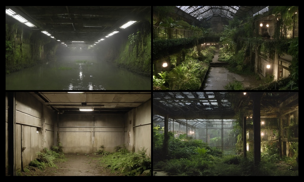 朽ちた都市インフラ背景素材集 | Overgrown Infrastructure Background Pack