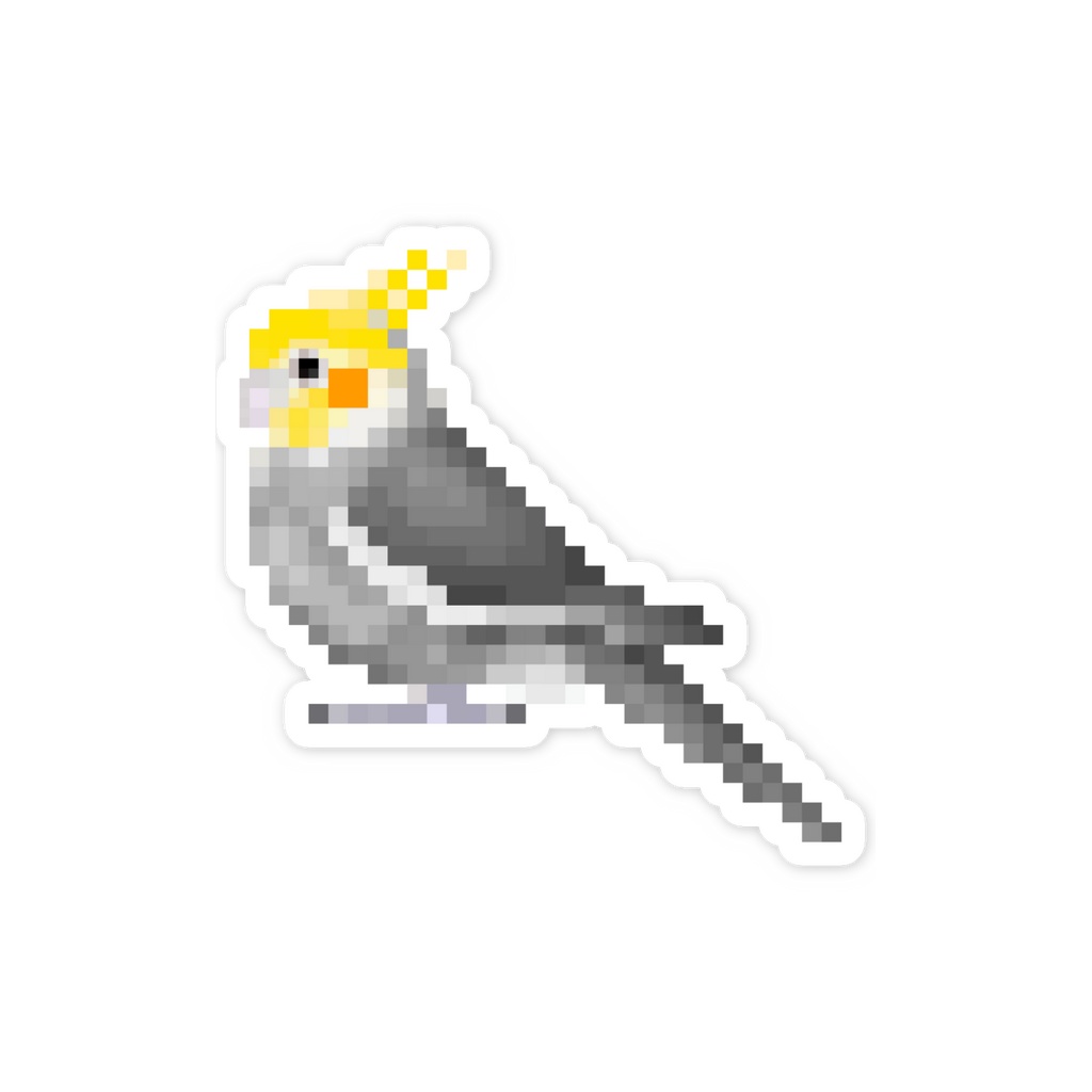 ドット絵オカメインコ_ノーマル スマホステッカー