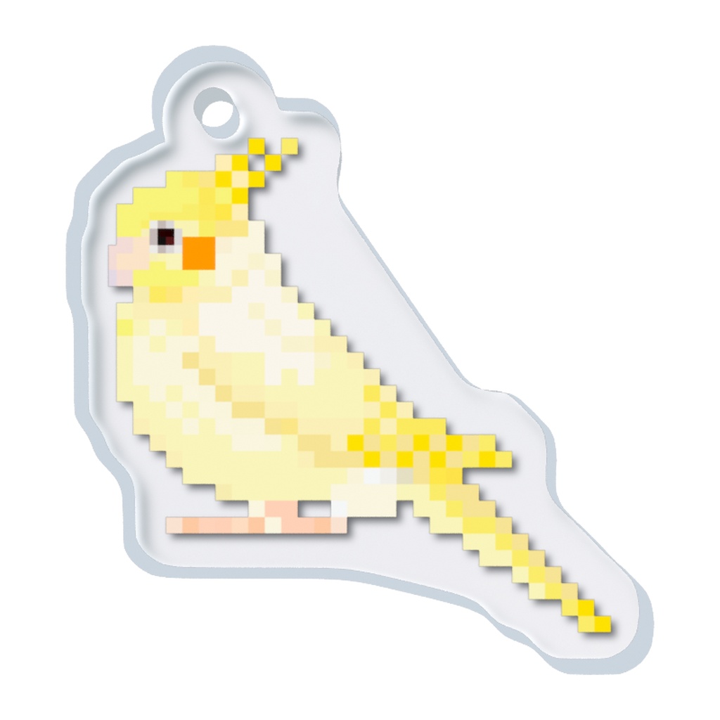 ドット絵オカメインコ_ルチノー めじるしチャーム