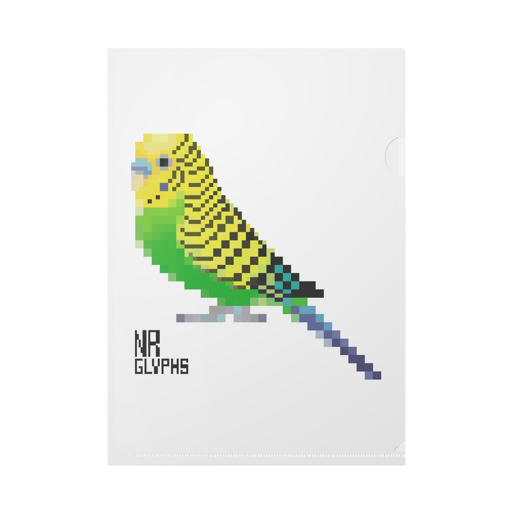 ドット絵セキセイインコ_ノーマル_黄 クリアファイル