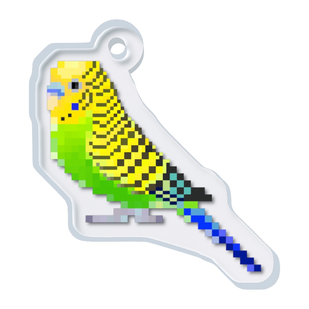 ドット絵セキセイインコ_ノーマル黄 めじるしチャーム