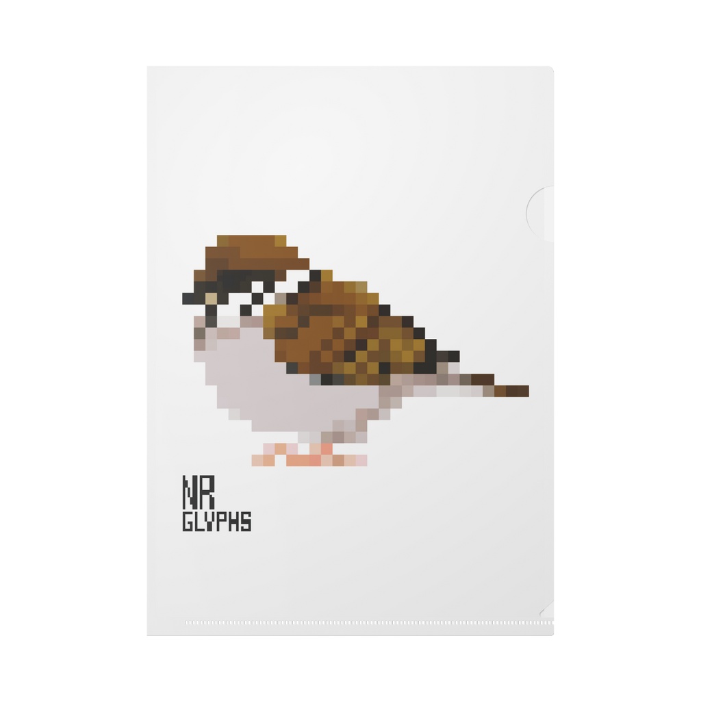 ドット絵スズメ クリアファイル
