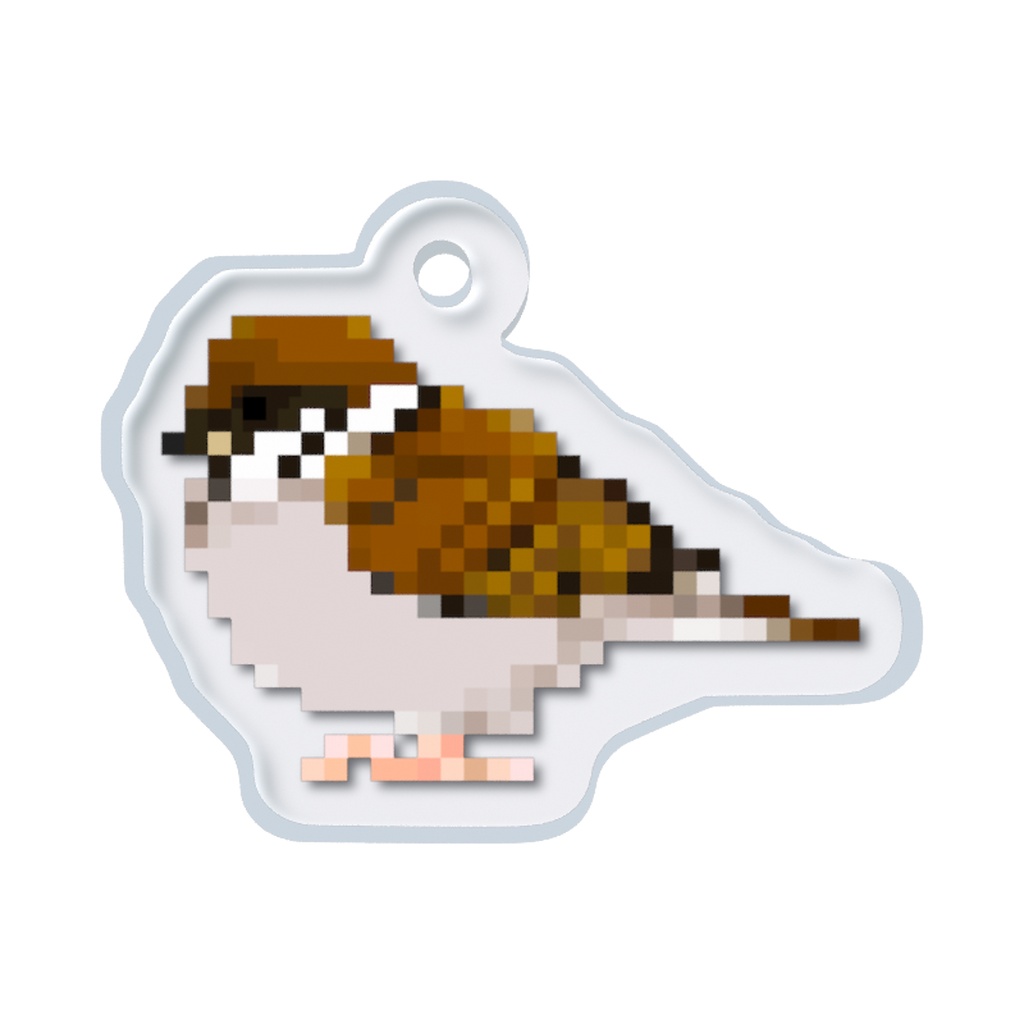 ドット絵スズメ めじるしチャーム