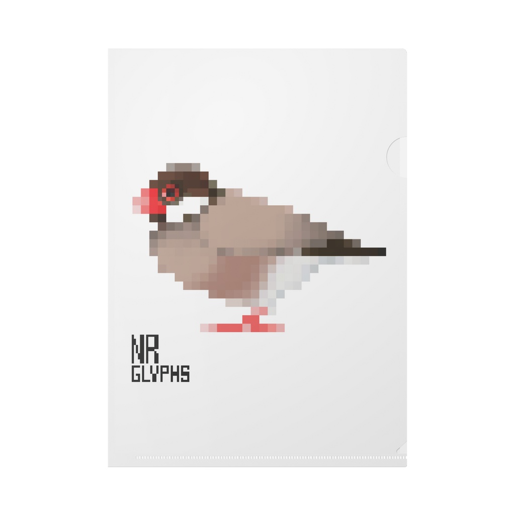 ドット絵文鳥_シナモン クリアファイル
