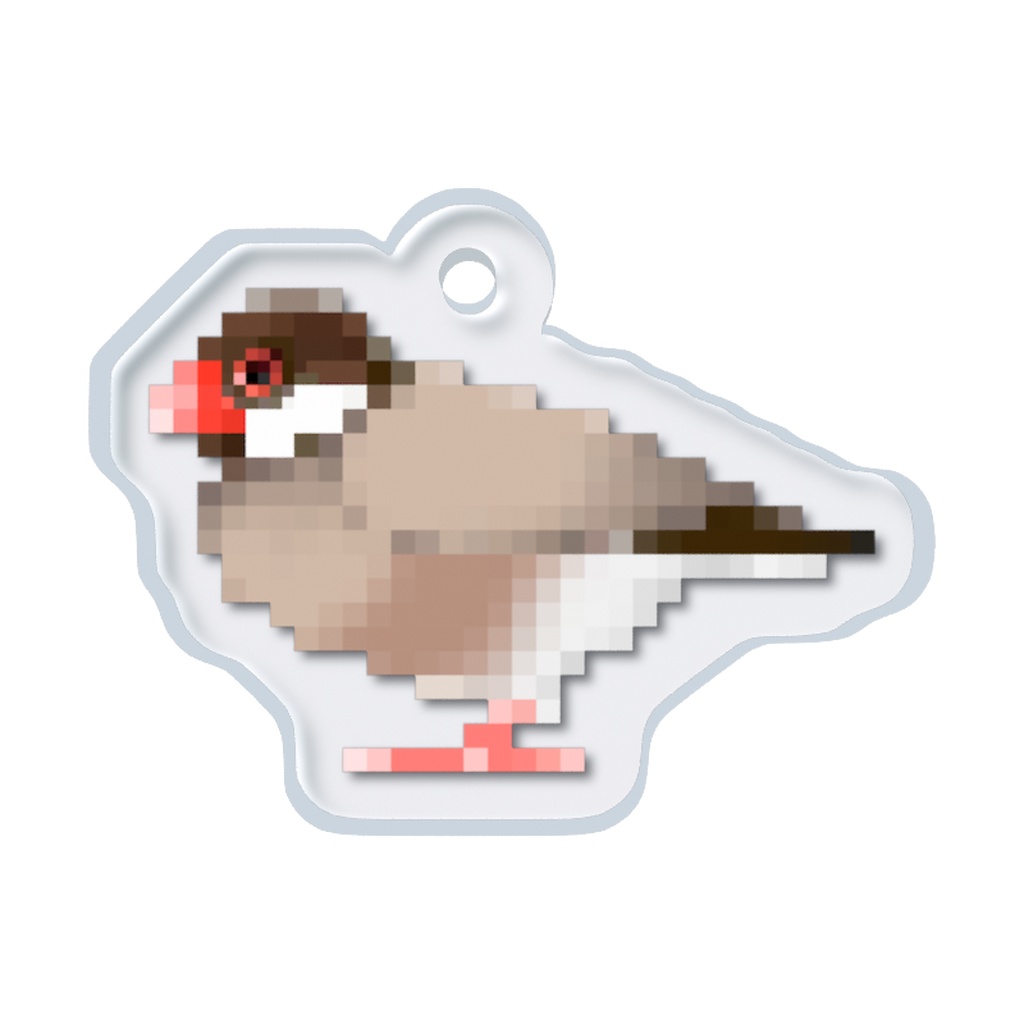 ドット絵文鳥_シナモン めじるしチャーム