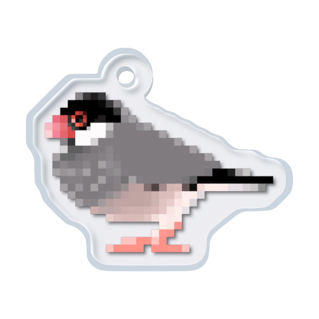 ドット絵文鳥_桜 めじるしチャーム