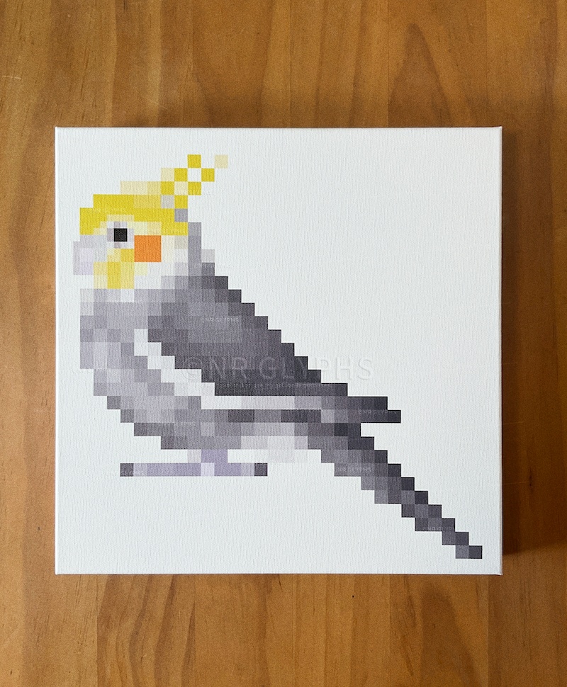 ドット絵オカメインコ_ノーマル キャンバスボード