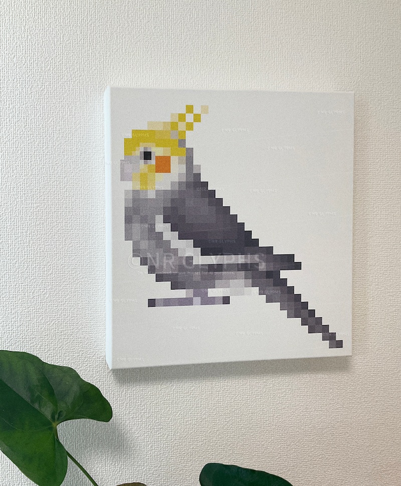 ドット絵オカメインコ_ノーマル キャンバスボード