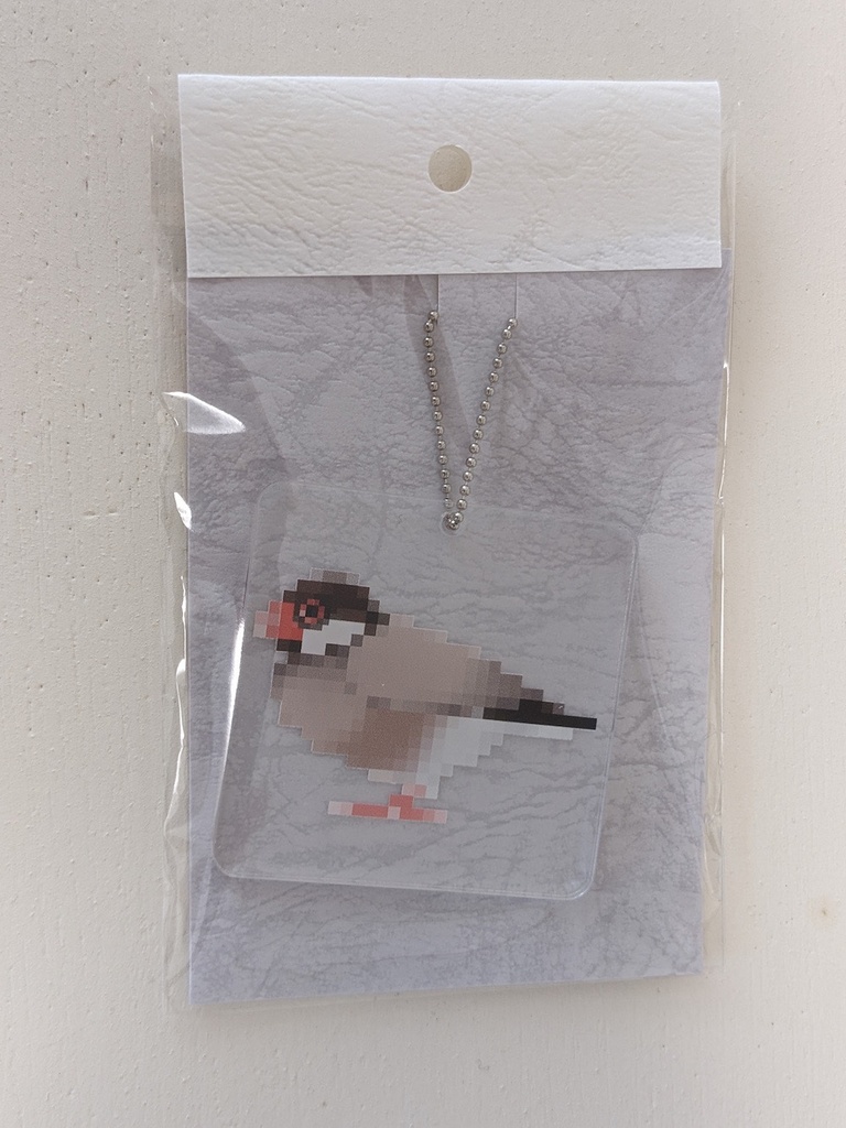 ドット絵文鳥_シナモン アクリルキーホルダー