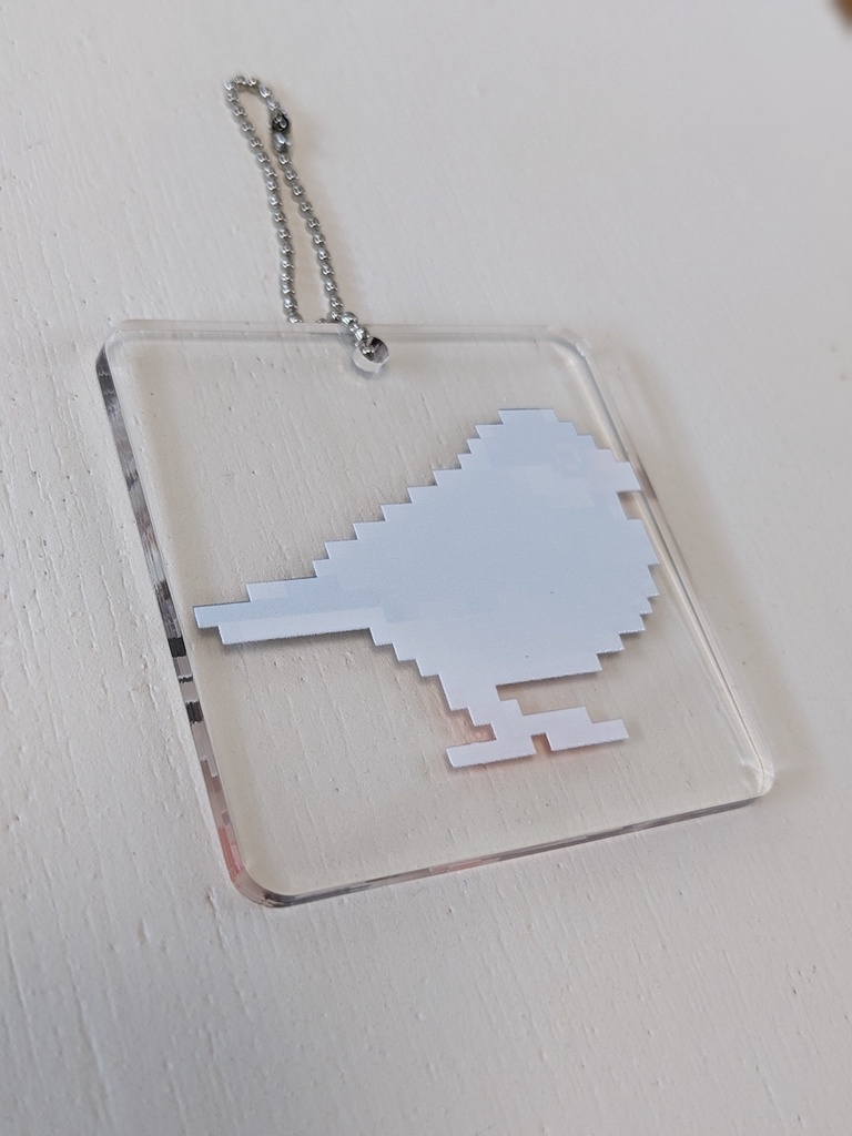 ドット絵文鳥_桜 アクリルキーホルダー
