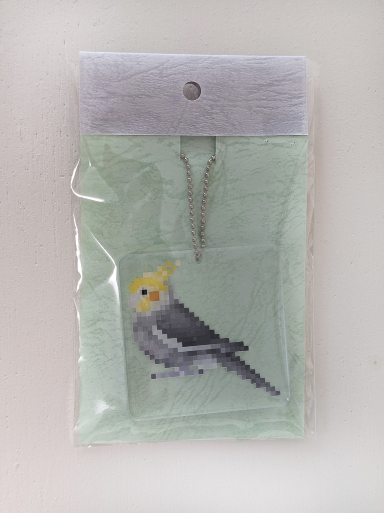 ドット絵オカメインコ_ノーマル アクリルキーホルダー