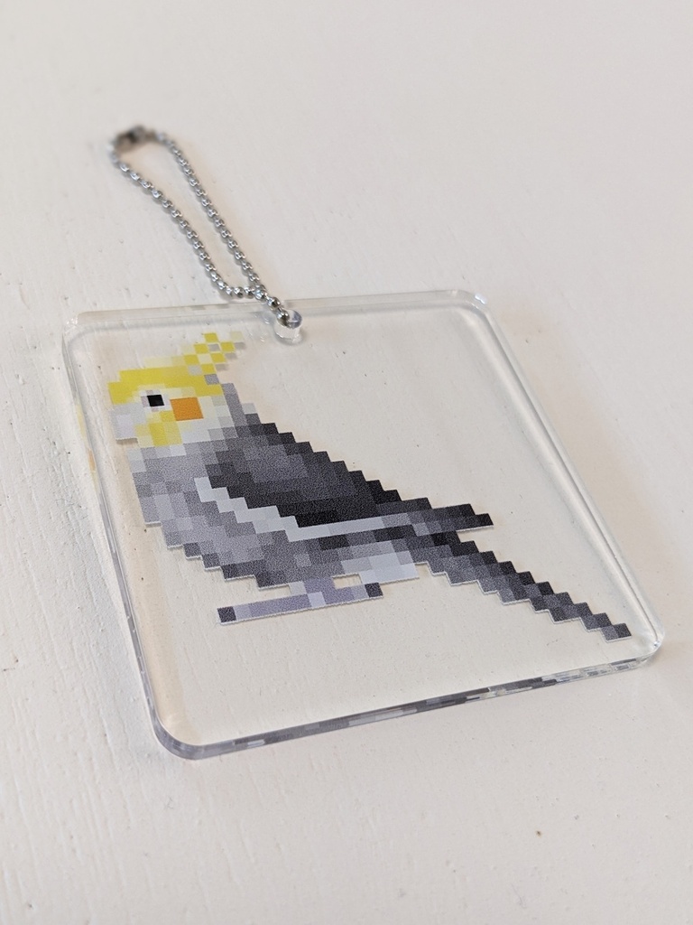 ドット絵オカメインコ_ノーマル アクリルキーホルダー
