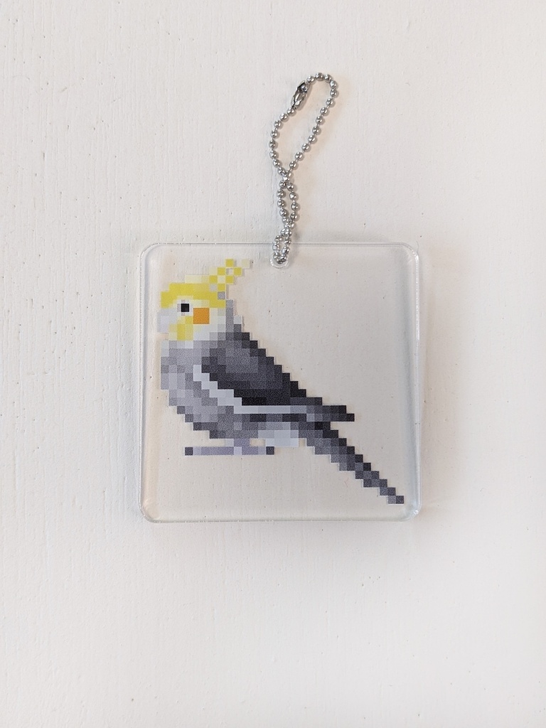ドット絵オカメインコ_ノーマル アクリルキーホルダー