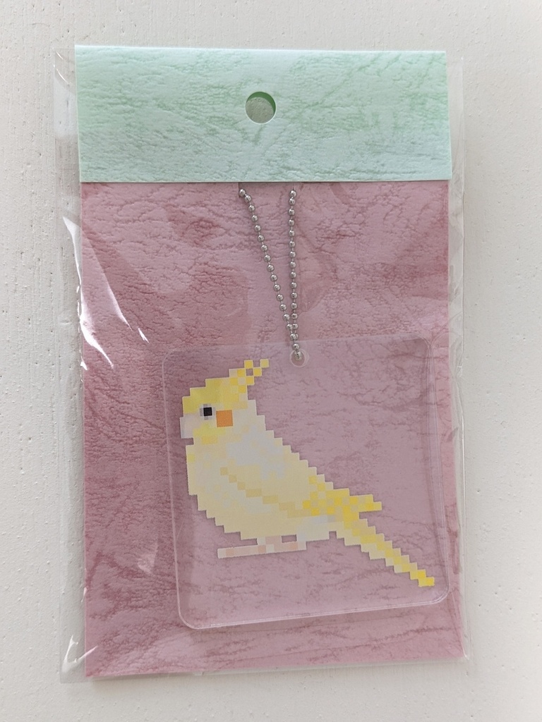 ドット絵オカメインコ_ルチノー アクリルキーホルダー