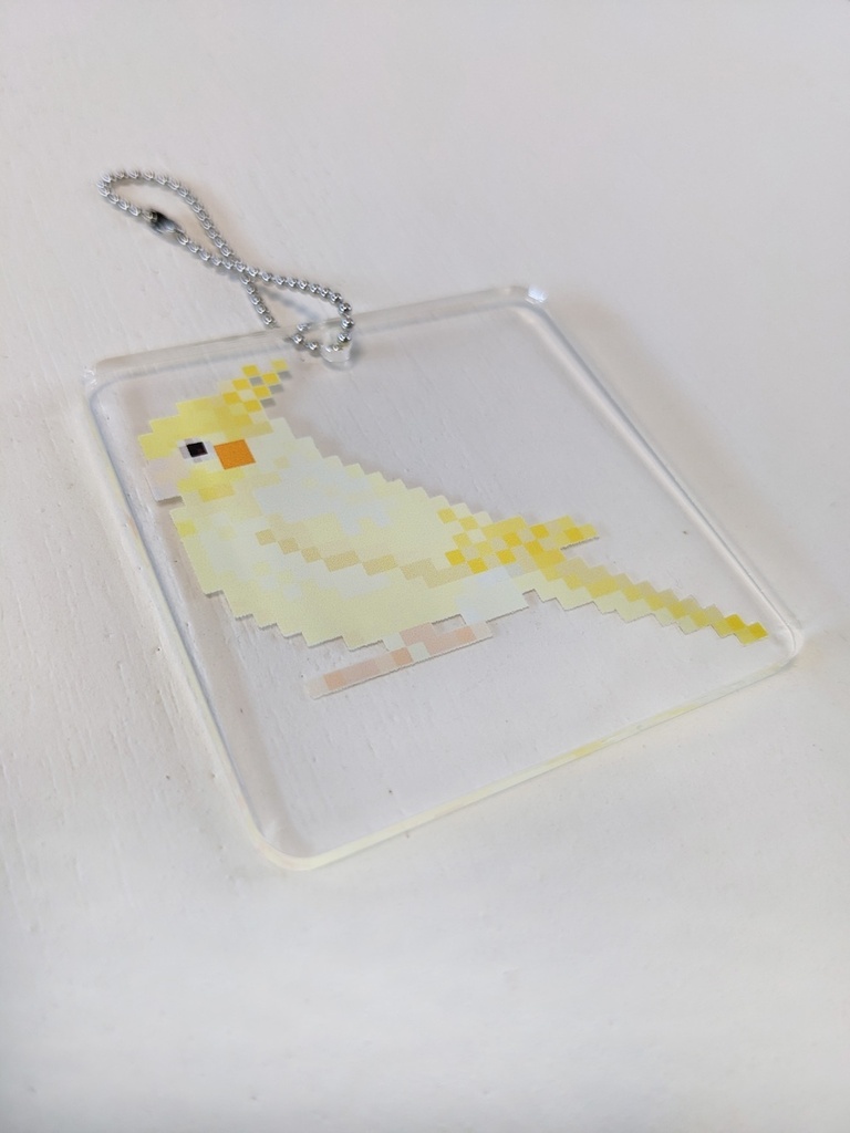 ドット絵オカメインコ_ルチノー アクリルキーホルダー