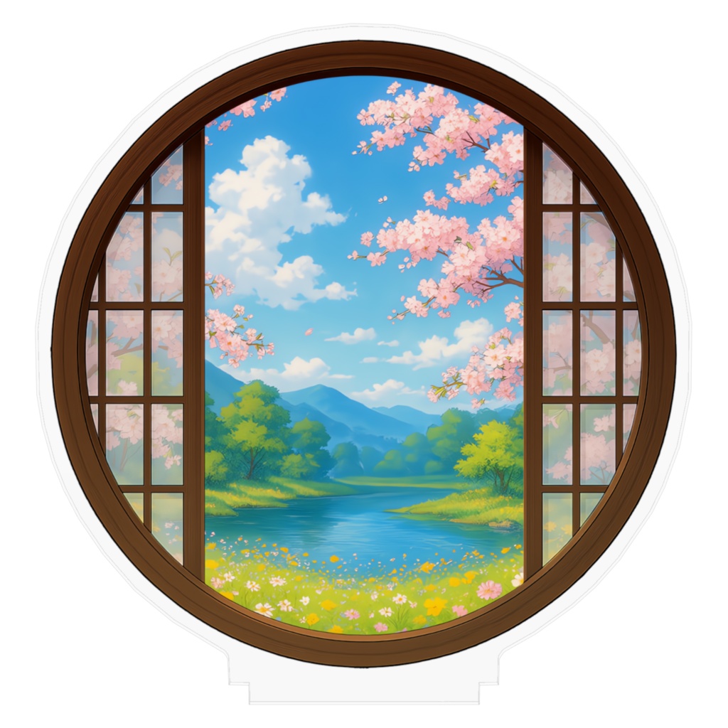丸窓背景アクスタ〈春〉桜咲く野辺