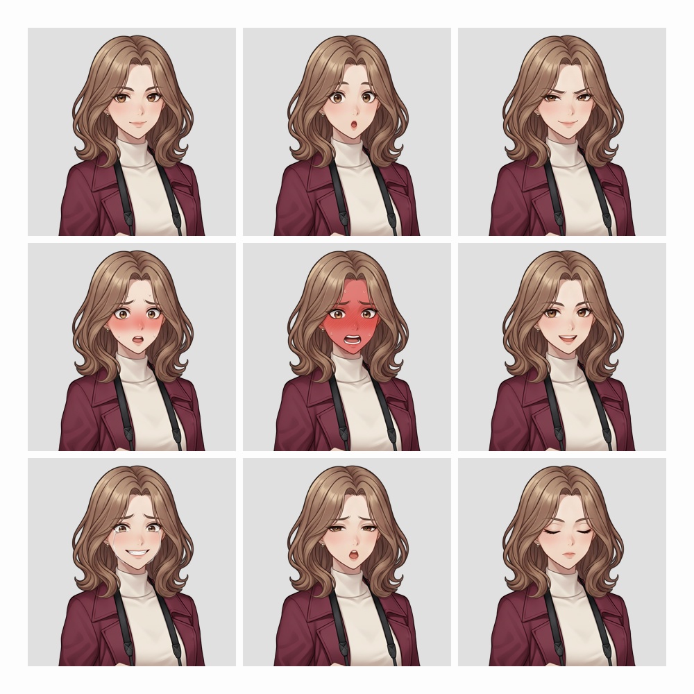 【立ち絵素材】002 女性(基本/追加/完全版)記者風