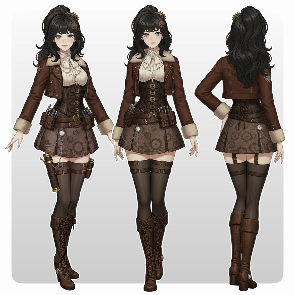 【立ち絵素材】007 女性(基本)スチパン風