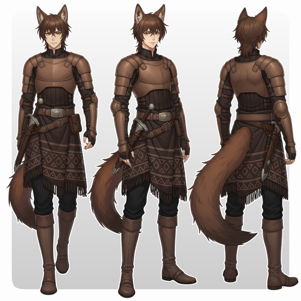 【立ち絵素材】008 男性(基本)ウルフ獣人